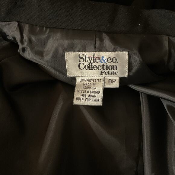 NWT Style & Co. Women's 8 Petite Black 2 Piece Dress with 2-Button Blazer Suit - Picture 7 of 11